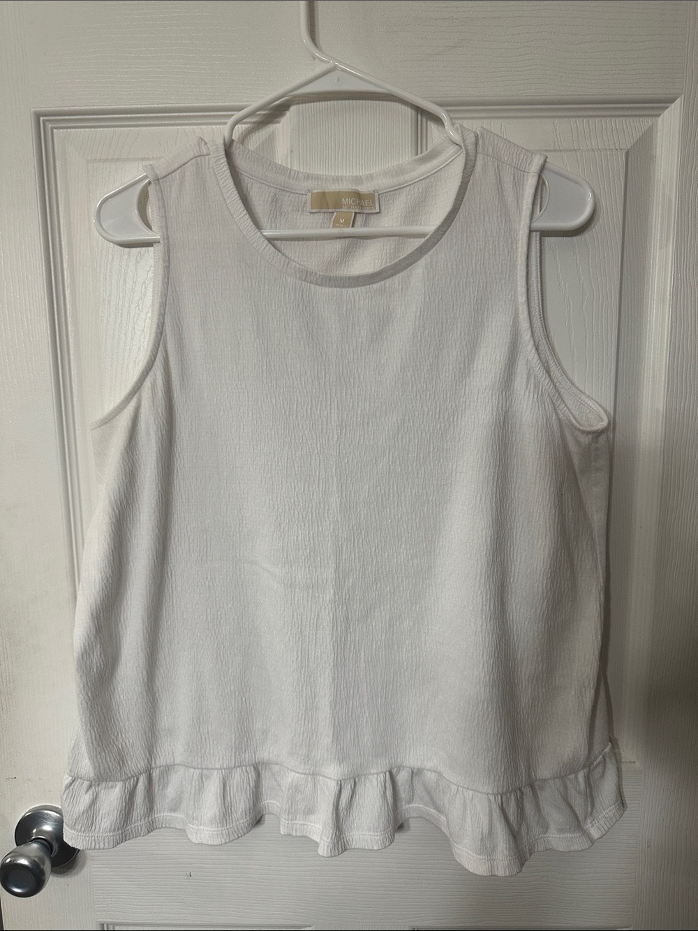 MICHAEL Michael Kors White Textured Sleeveless Knit Top